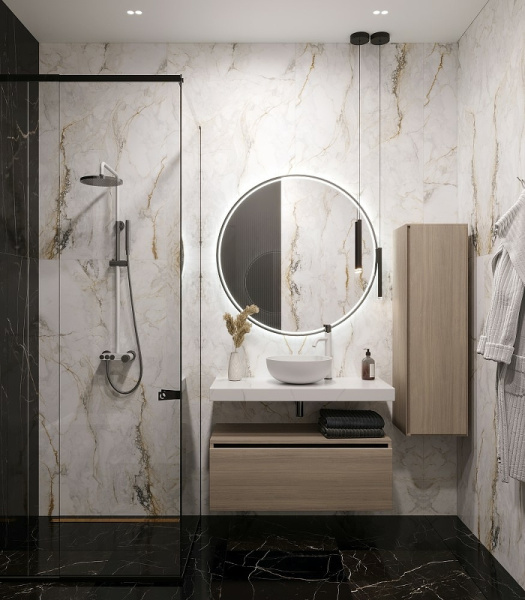 столешница под раковину boheme armadi art flat 100 869-100-clct белый мрамор