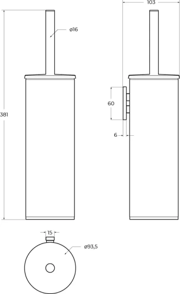 Ёршик для унитаза Cezares Relax RELAX-TBS-M-01 настенный, хром