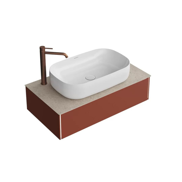 kerama marazzi kerama marazzi magica тумба подвесная, 88.4х48.5х22см., 1 ящик, цвет: венецианский красный матовый