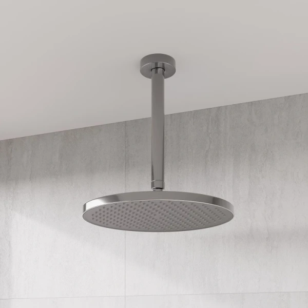 душевая насадка верхняя круглая iddis esper esp25gri64, цвет хром с серым