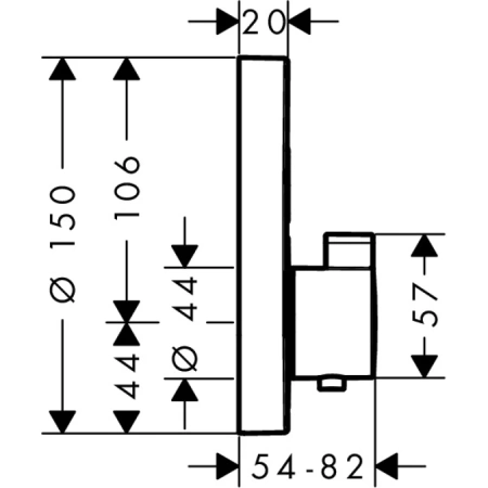 термостат для ванны hansgrohe showerselect s 15743000, ø 15 см, хром