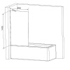 шторка на ванну am.pm gem 80 w90bs-080-140bt профиль черный матовый, стекло прозрачное