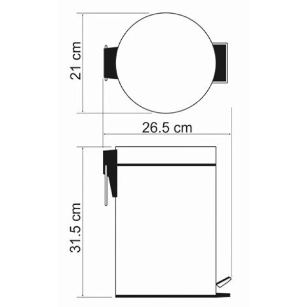 Ведро для мусора WasserKRAFT Exter K-645 цвет бронза светлая