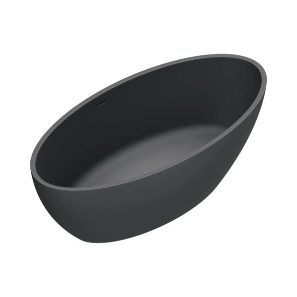 ванна catalano solid 7239010022 из искуственного камня, отдельностоящая, 165x80 см, solidtech, черная матовая