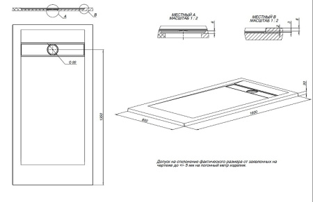 душевой поддон из искусственного камня allen brau infinity 160×80 8.21006-am антрацит