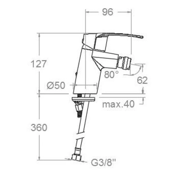 смеситель ramon soler new fly 570301 для биде, без донного клапана, хром