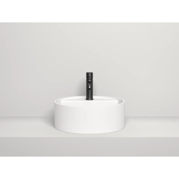 раковина salini armonia 130117g ø45 см накладная, из s-sense, белая глянцевый