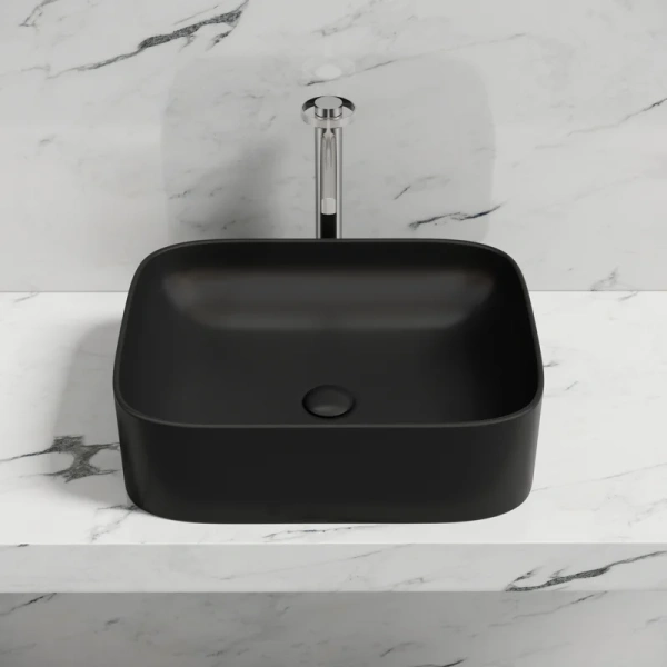 раковина ceramicanova element cn6052mb накладная, 50.5x38 см, черная матовая