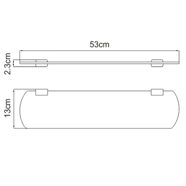 Полка стеклянная WasserKRAFT Sauer K-7924 цвет золото