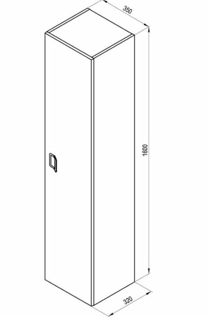 шкаф пенал ravak comfort 35 x000001383 подвесной белый глянец