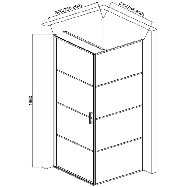 душевой уголок aquame 80×80 l aqm5215-lh-8 профиль черный матовый, стекло прозрачное