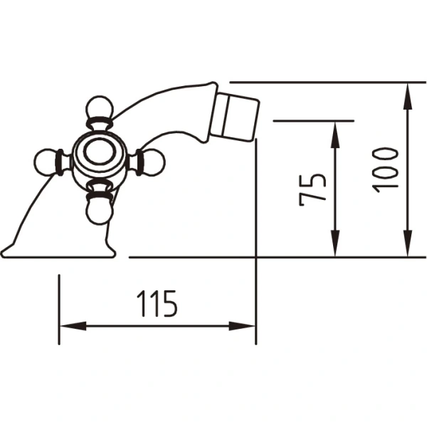 смеситель clever antigona 94475 для биде, без донного клапана, хром